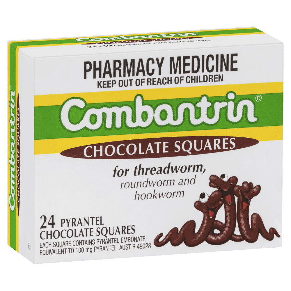 Combantrin Chocolate Squares for Threadworm 24 Pack